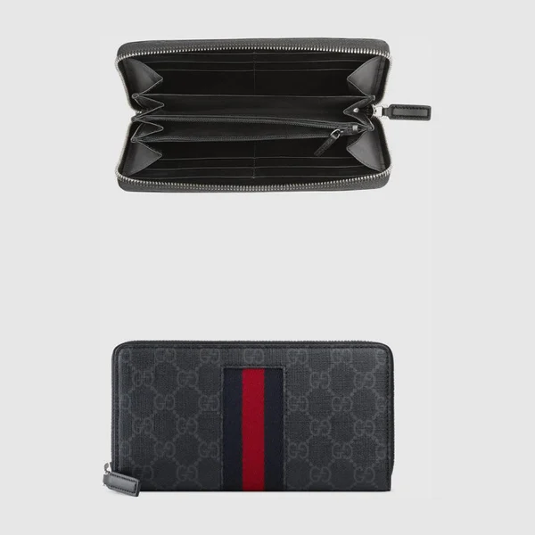 구찌 GG 수프림 웹 지퍼월렛 408831